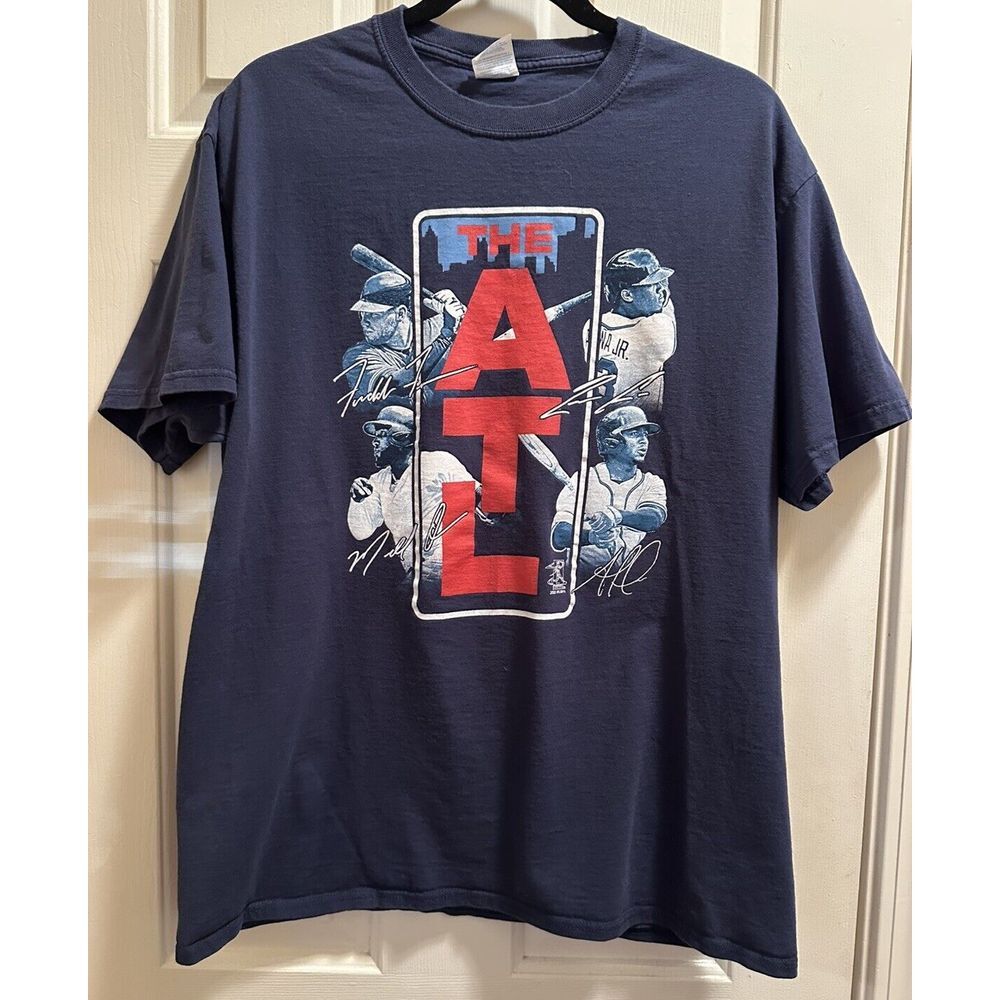 Atlanta Braves Baseball T-shirt ATL Freeman Acuna Albies Swanson Sz Large